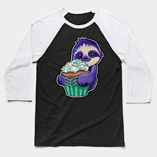 Cupcake sloth Baseball T-Shirt